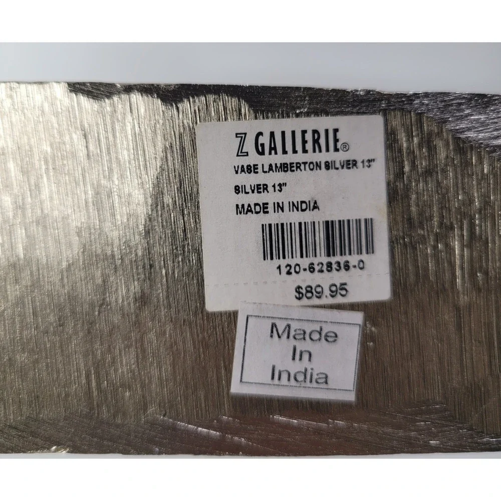 Z Gallerie Lamberton Vase Silvertone India 13